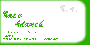 mate adamek business card
